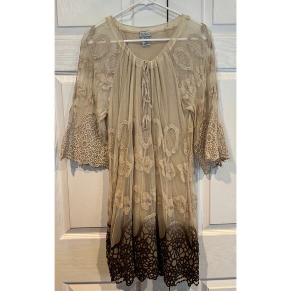 Lilly Mason Boho Cottagecore Ombré Lace Peasant Dress- Medium - Picture 1 of 8